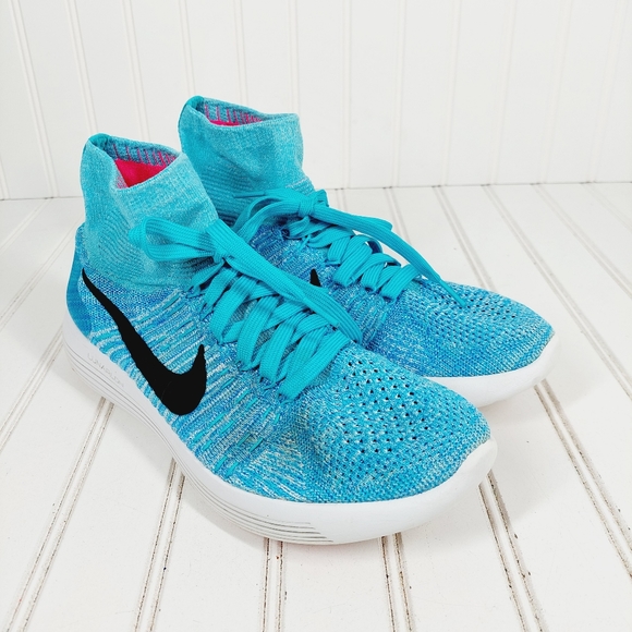 Nike Lunarepic Flyknit Lace Up Synthetic Running Shoes i748 - Picture 4 of 13